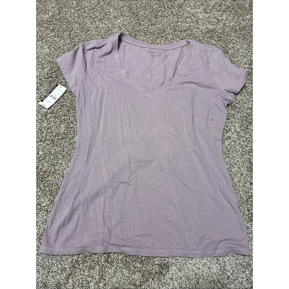 New York & Company Women’s Purple Short Sleeve Size L